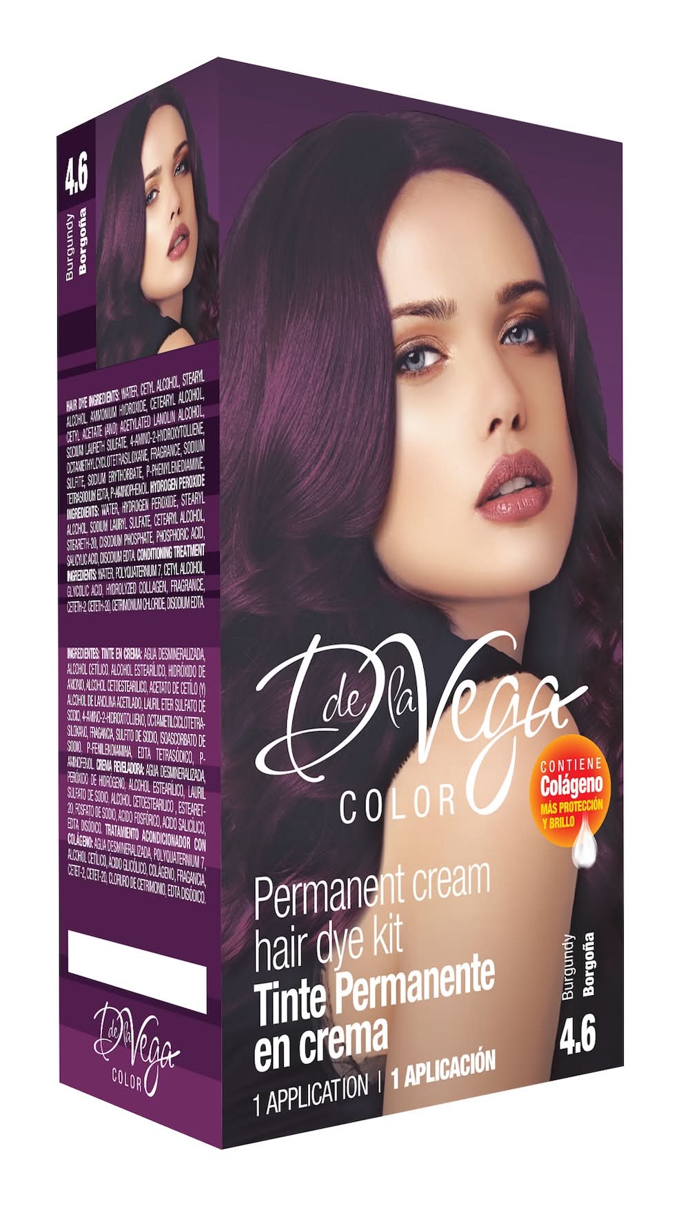 D de la Vega · Tinte permanente borgoña 4.6 (100 g)