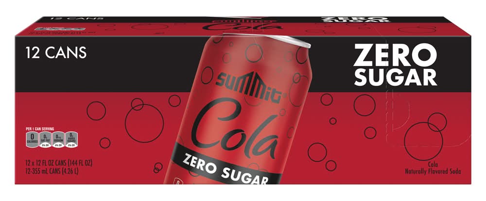 Summit Zero Sugar Soda Drink, Cola (12 x 12 fl oz)
