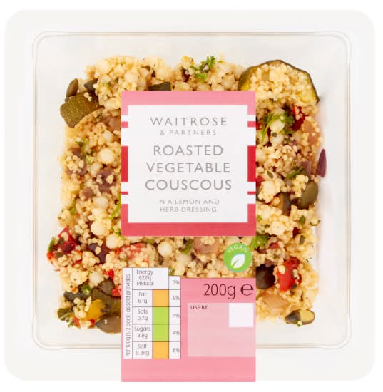Waitrose & Partners Lemon & Herb Dressing Roasted Vegetable Couscous (200g)