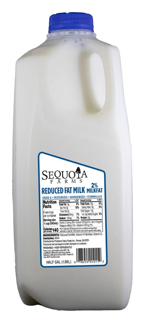 Sequoia Farms 2% Reduced Fat Milk (1.89 L)