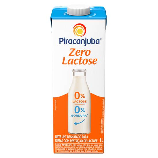 Piracanjuba leite uht desnatado zero lactose (1 l)