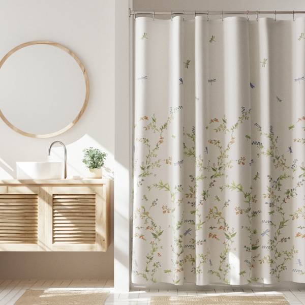 Room & Retreat Dragonfly Garden Shower Curtain, 70 in x 72 in, Multicolor