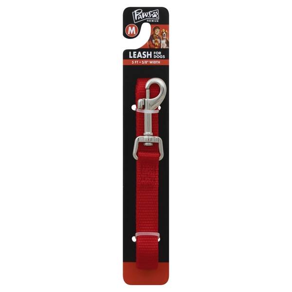 Pw Leash Dog Med Red 5Ft 5/8Inw