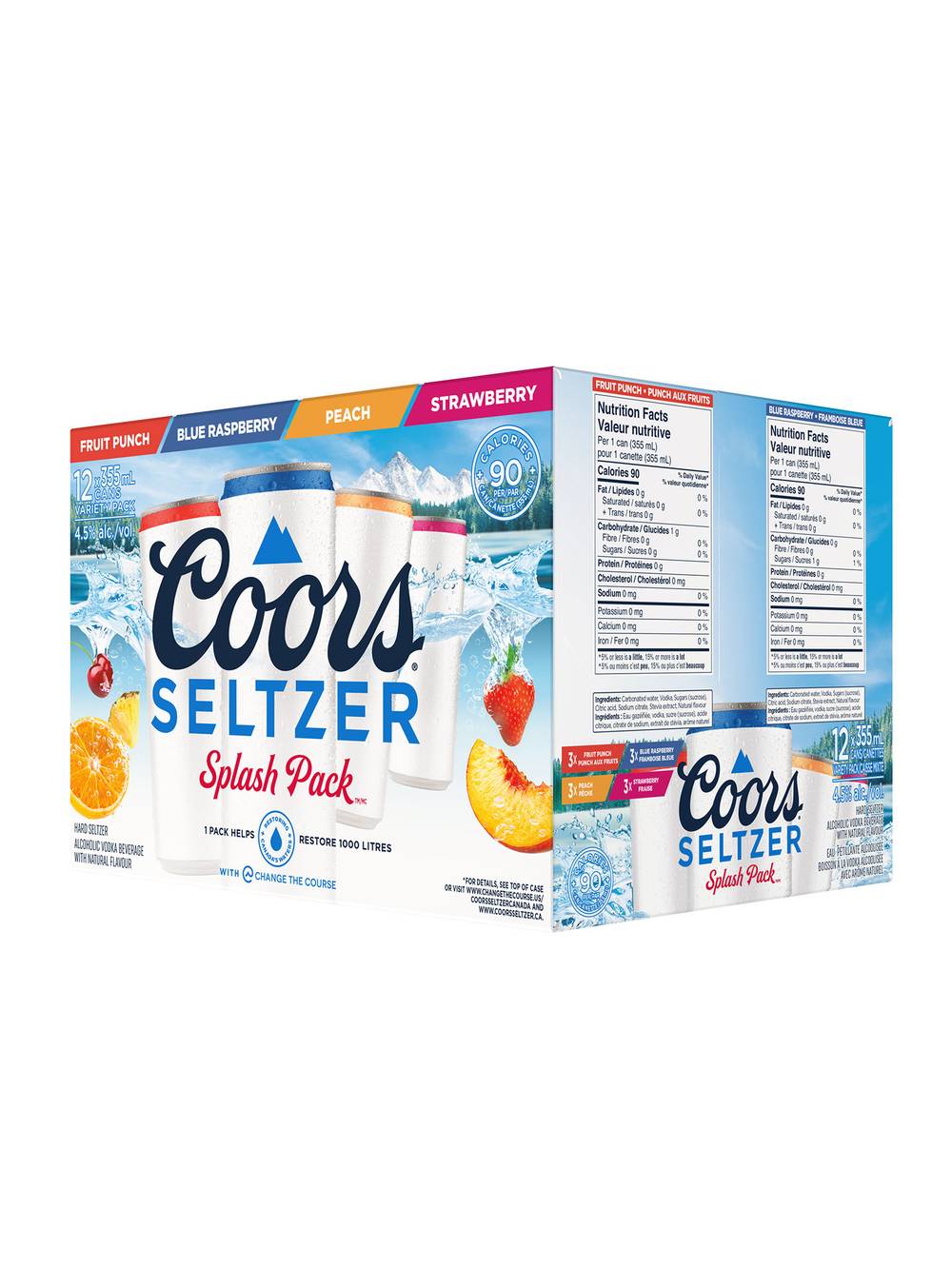 Coors Hard Seltzer Splash pack (12 pack, 355 ml) (assorted)