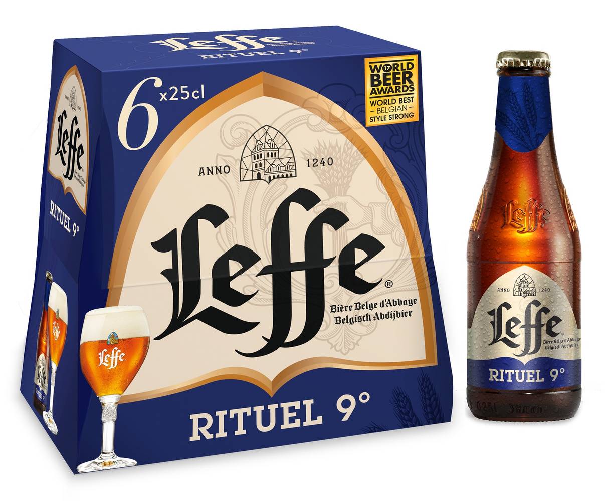 Leffe - Bière blonde belge rituel (6 pièces, 250 ml)