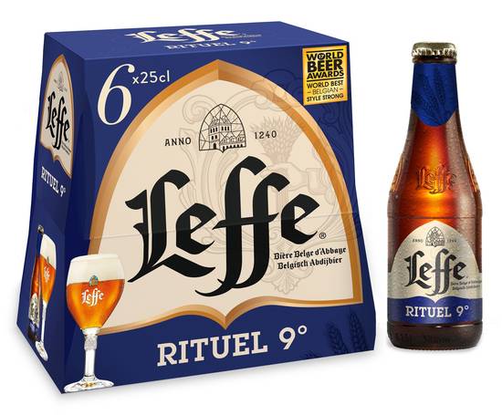 Leffe - Bière blonde belge rituel (6 pièces, 250 ml)