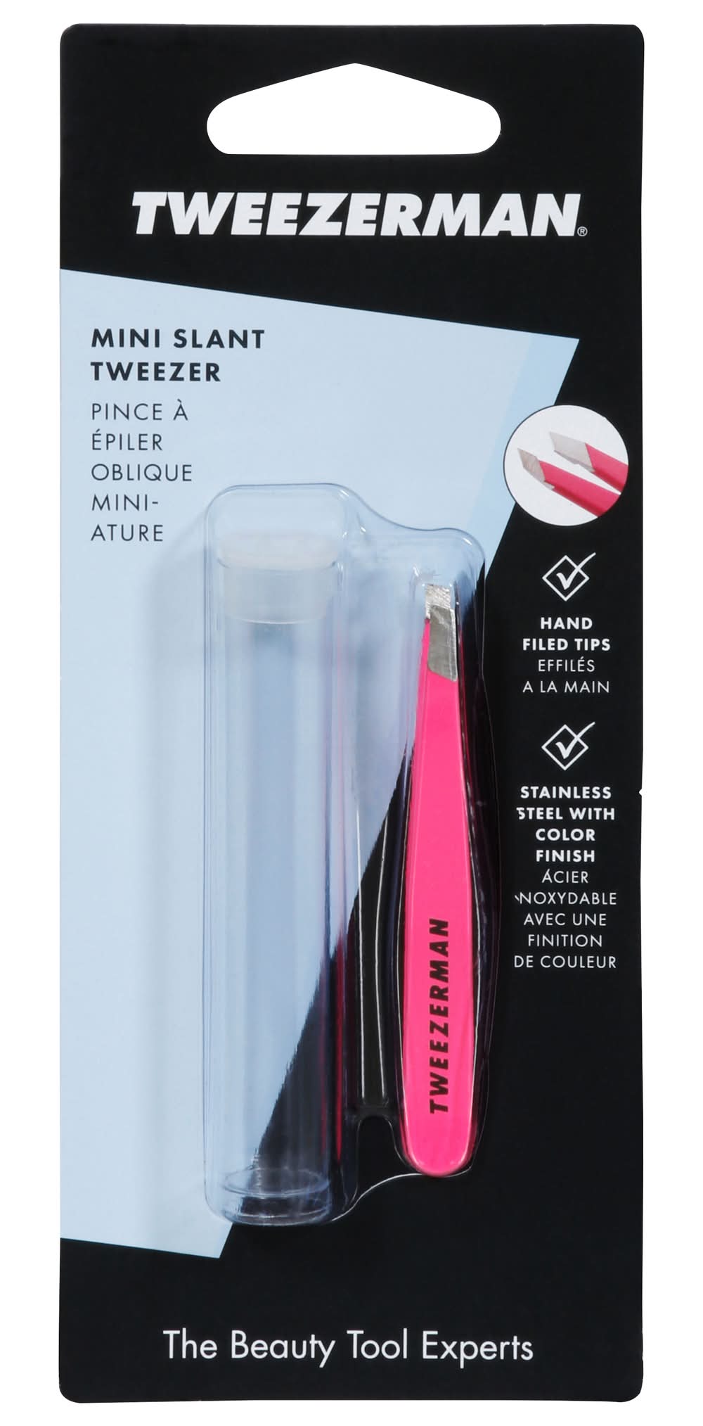 Tweezerman Mini Slant Tweezer, Neon Pink (0.64 oz)