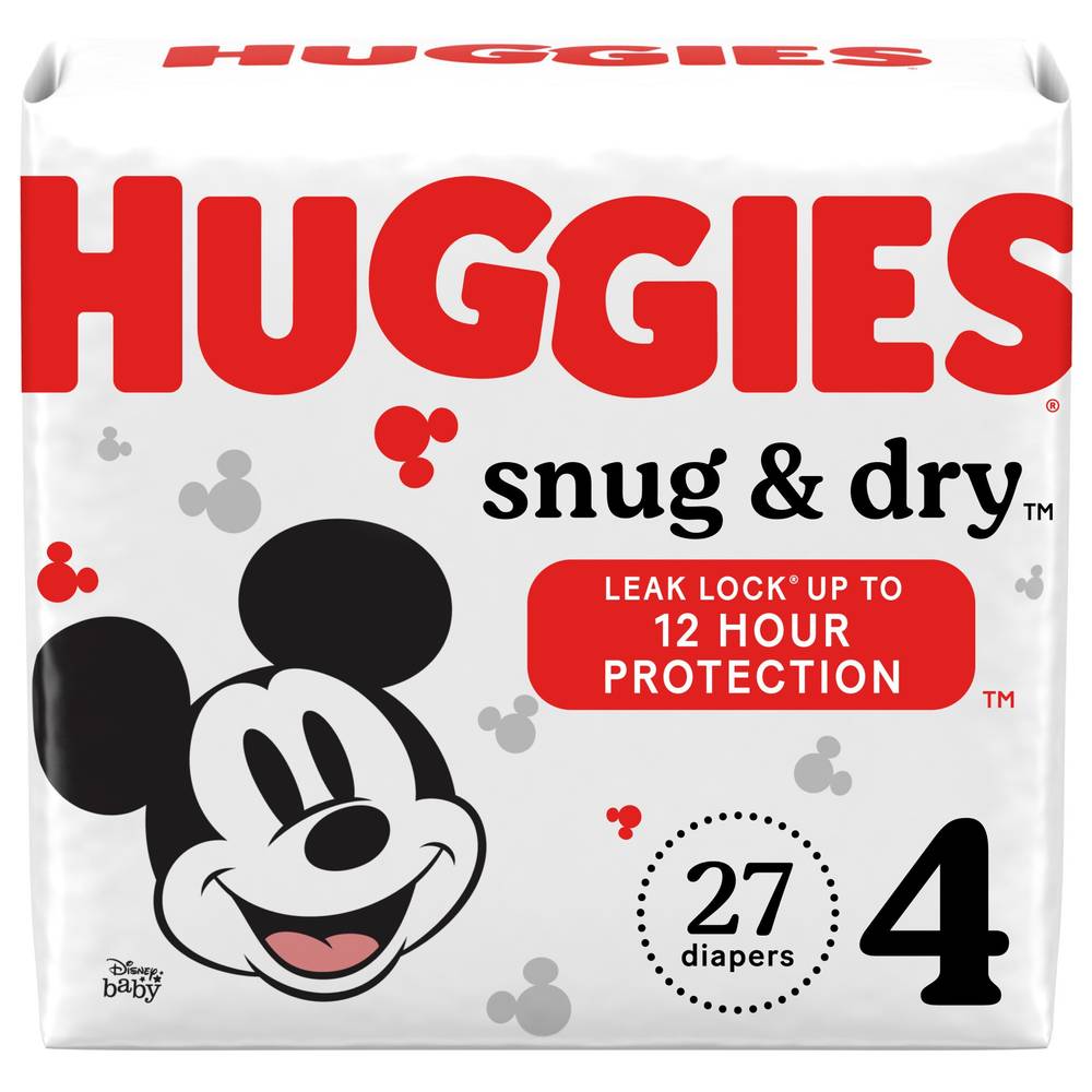 Huggies Snug & Dry Diapers, Size 4, 27 Ct