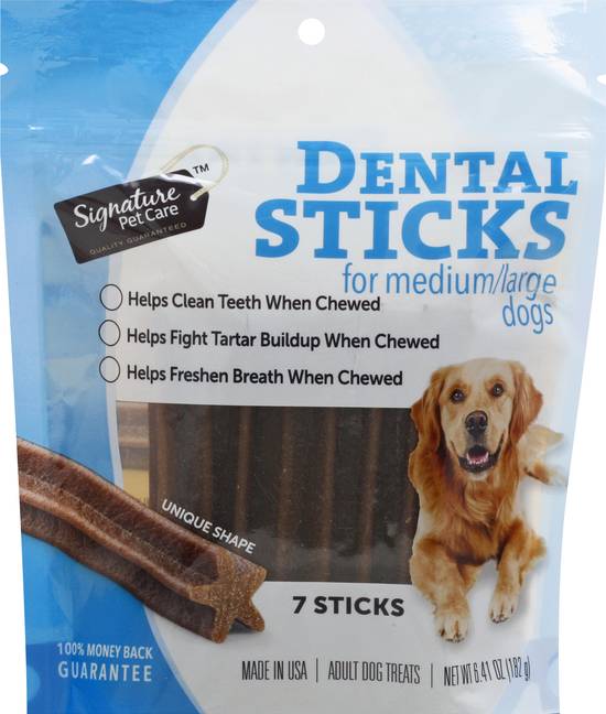 Signature Pet Care Dental Sticks For Medium/Large Adult Dog Treats (7 ct)
