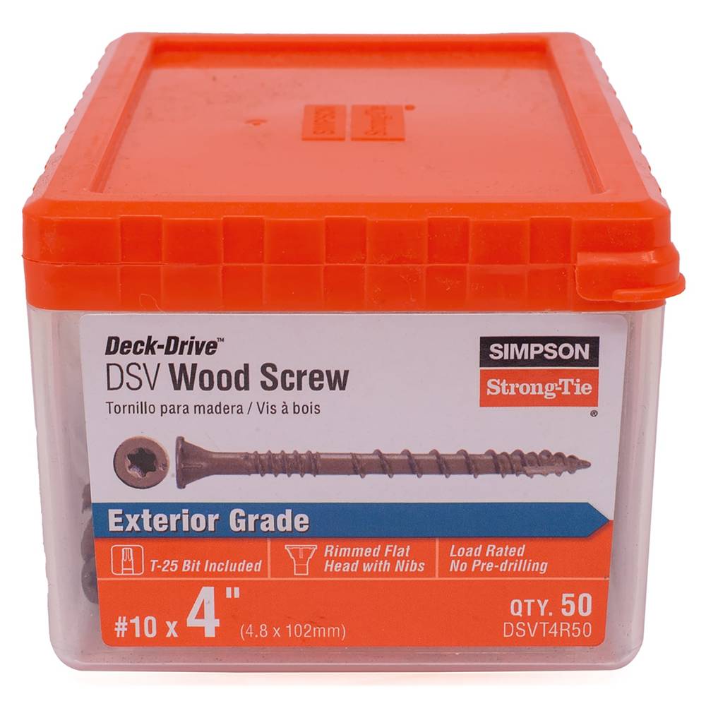 Simpson Strong-Tie #10 x 4-in Wood To Wood Deck Screws (50-Per Box) | DSVT4R50