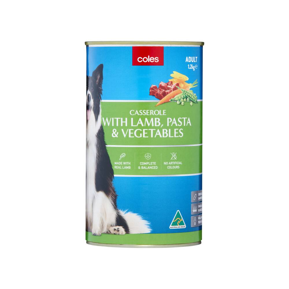 Coles Dog Food Casserole Lamb Pasta & Vegetable 1.2kg