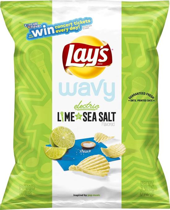 Lay's Wavy Electric Lime & Sea Salt Potato Chips (2.75 oz)