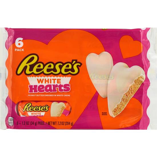 Order Reese Valentines White Peanut Butter Hearts 6pc, 7.2OZ food online from CVS store, VIENNA on bringmethat.com