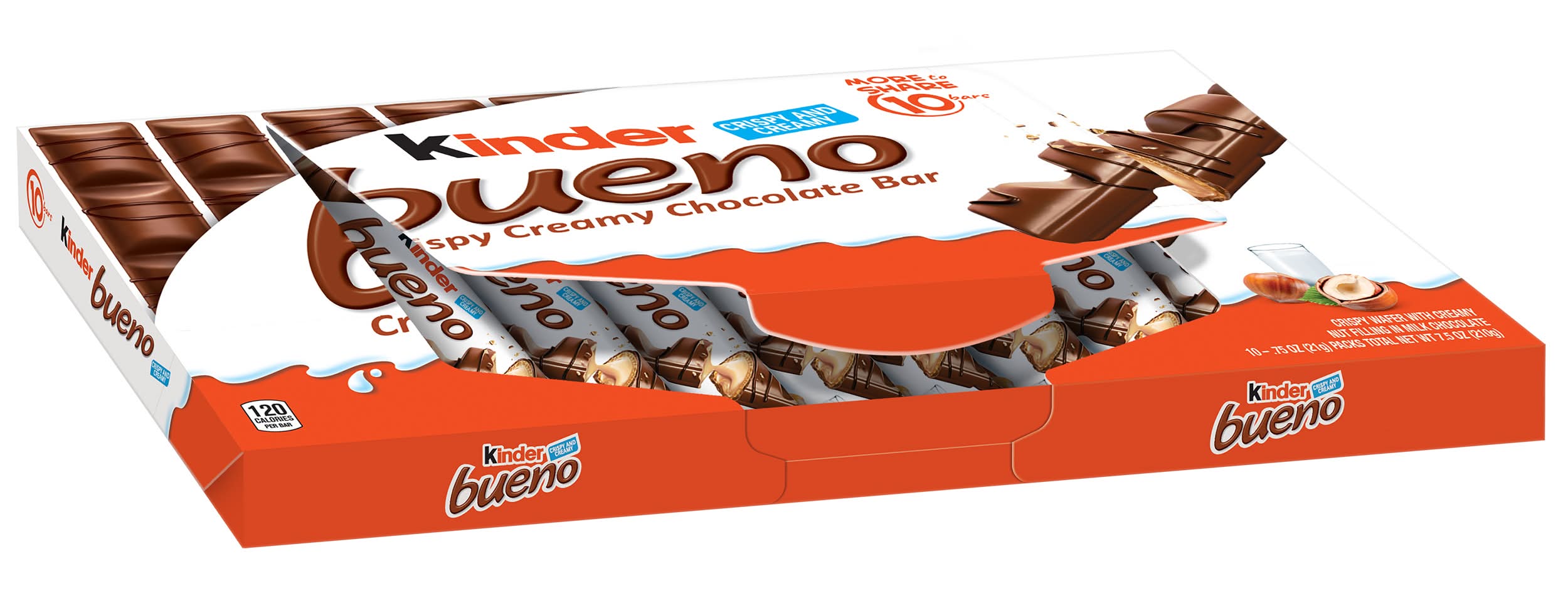 Kinder Bueno Crispy Creamy Chocolate Bar (10 x 0.75 oz)