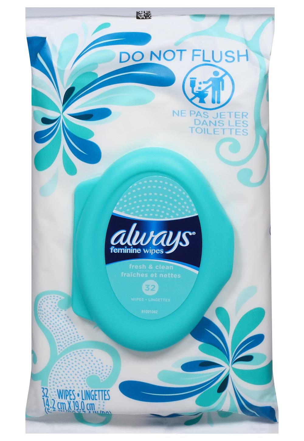 Always Fresh & Clean Soft Feminine Wipes (7.05 oz)