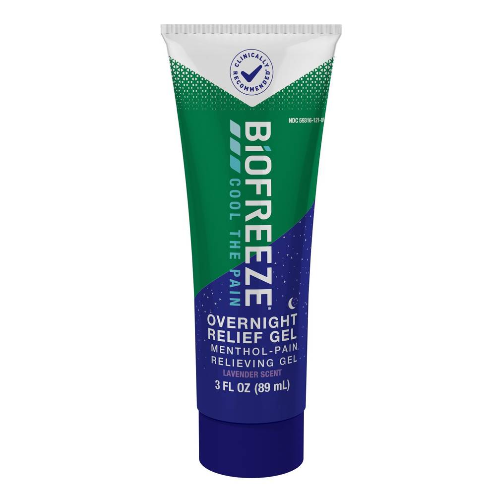 Biofreeze Menthol Overnight Pain Relieving Gel Tube Lavender Scent