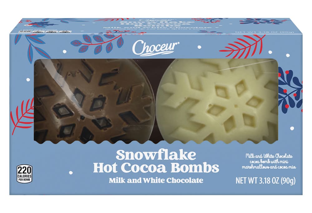 Choceur Snowflake Hot Cocoa Bombs (3.18 oz)