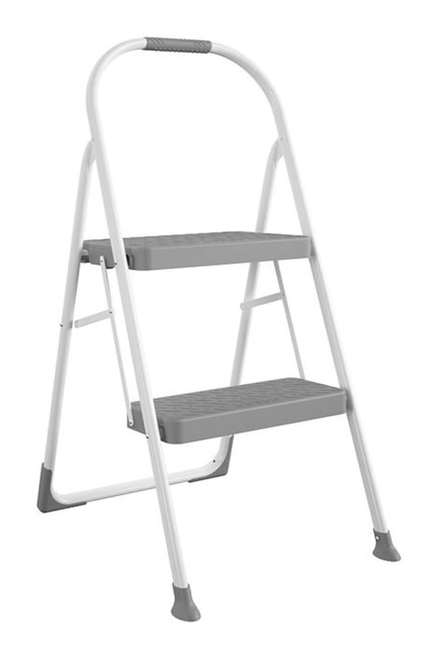 Cosco 37.09 In. H X 16.77 In. W X 2.83 In. D 225 Lb. Capacity 2 Step Steel Folding Step Stool