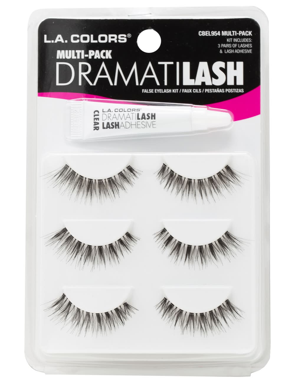 L.A. Colors® Dramatilash Eyelashes & Glue Multipack, 3 Pairs