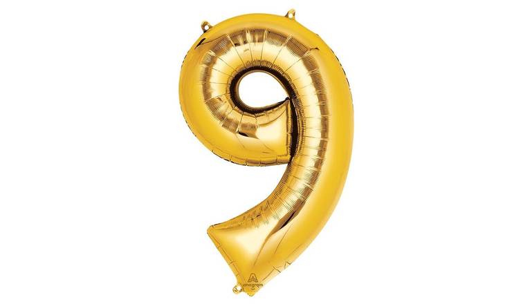 34'' Gold Number (9) - Balloon