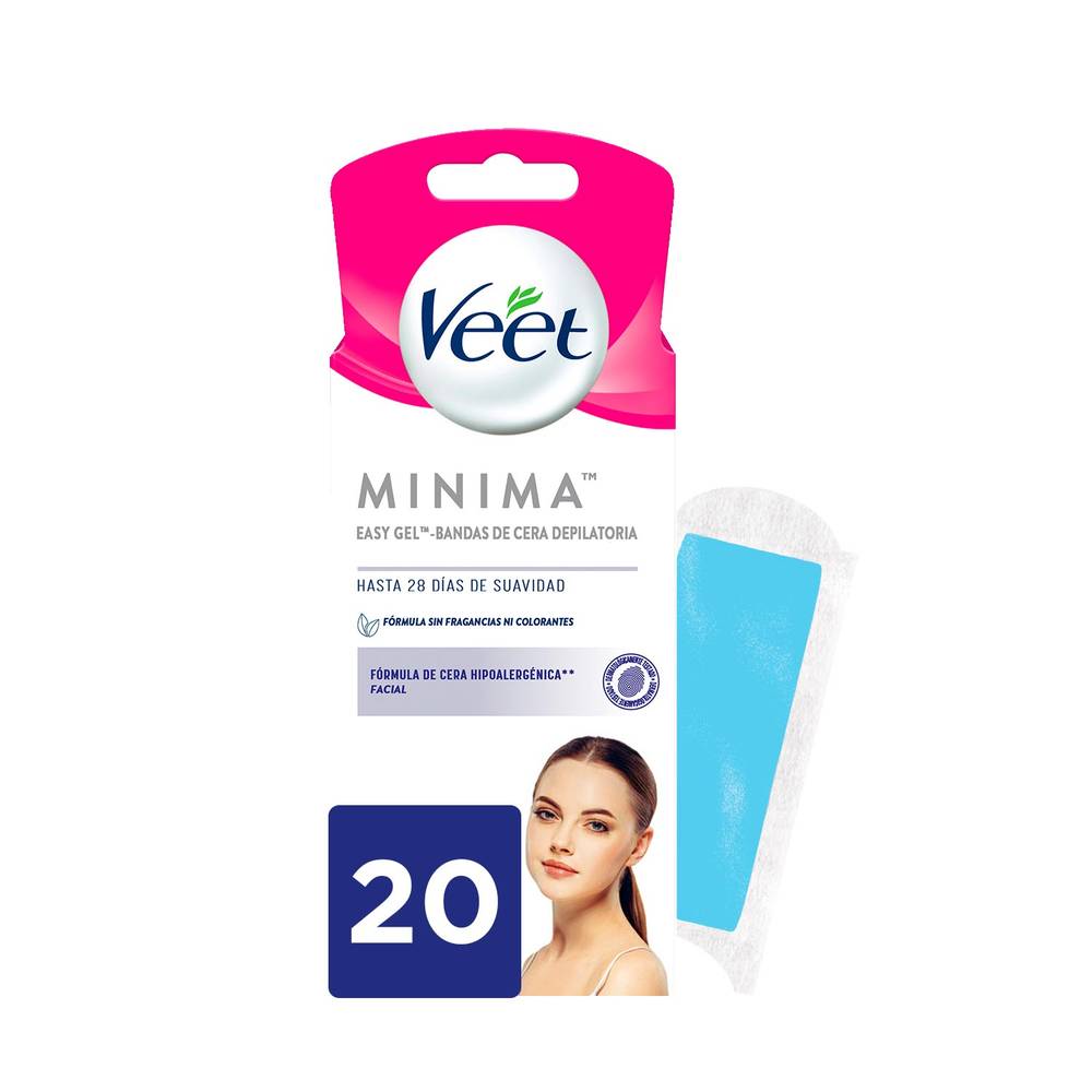 Bandas Cera Depilatoria Facial Easy-GelVEET 20 Uds.