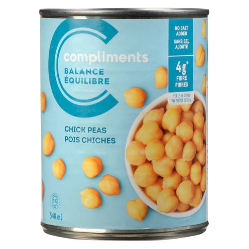 Compliments Balance Canned Chick Peas No Salt Added 540 ml