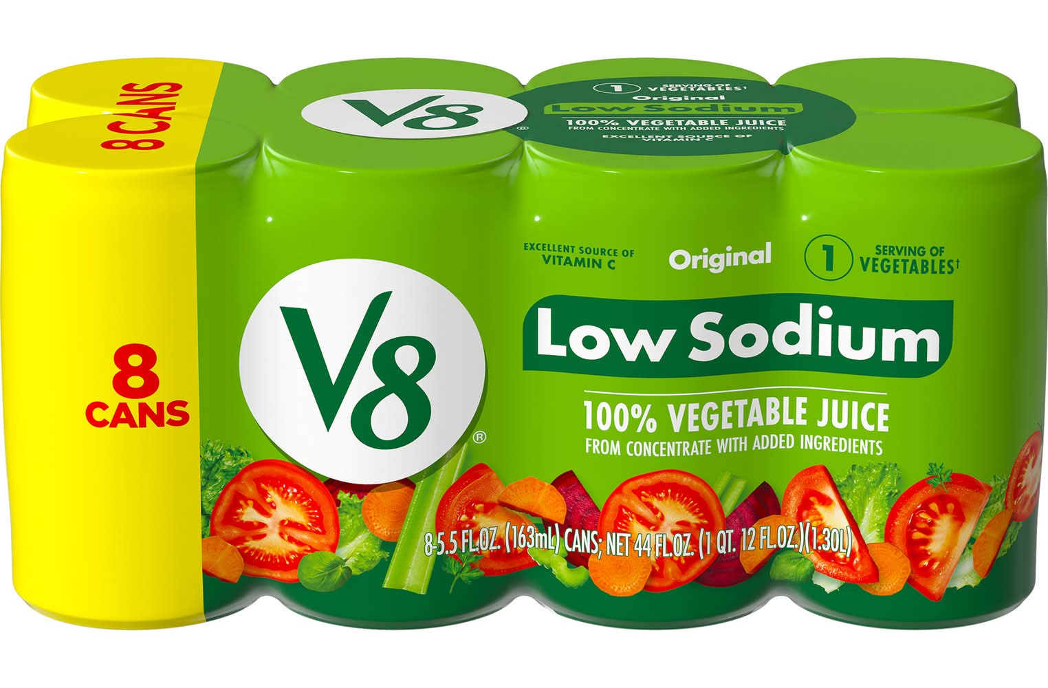 V8 Low Sodium Original Vegetable Juice (8 x 5.5 fl oz)