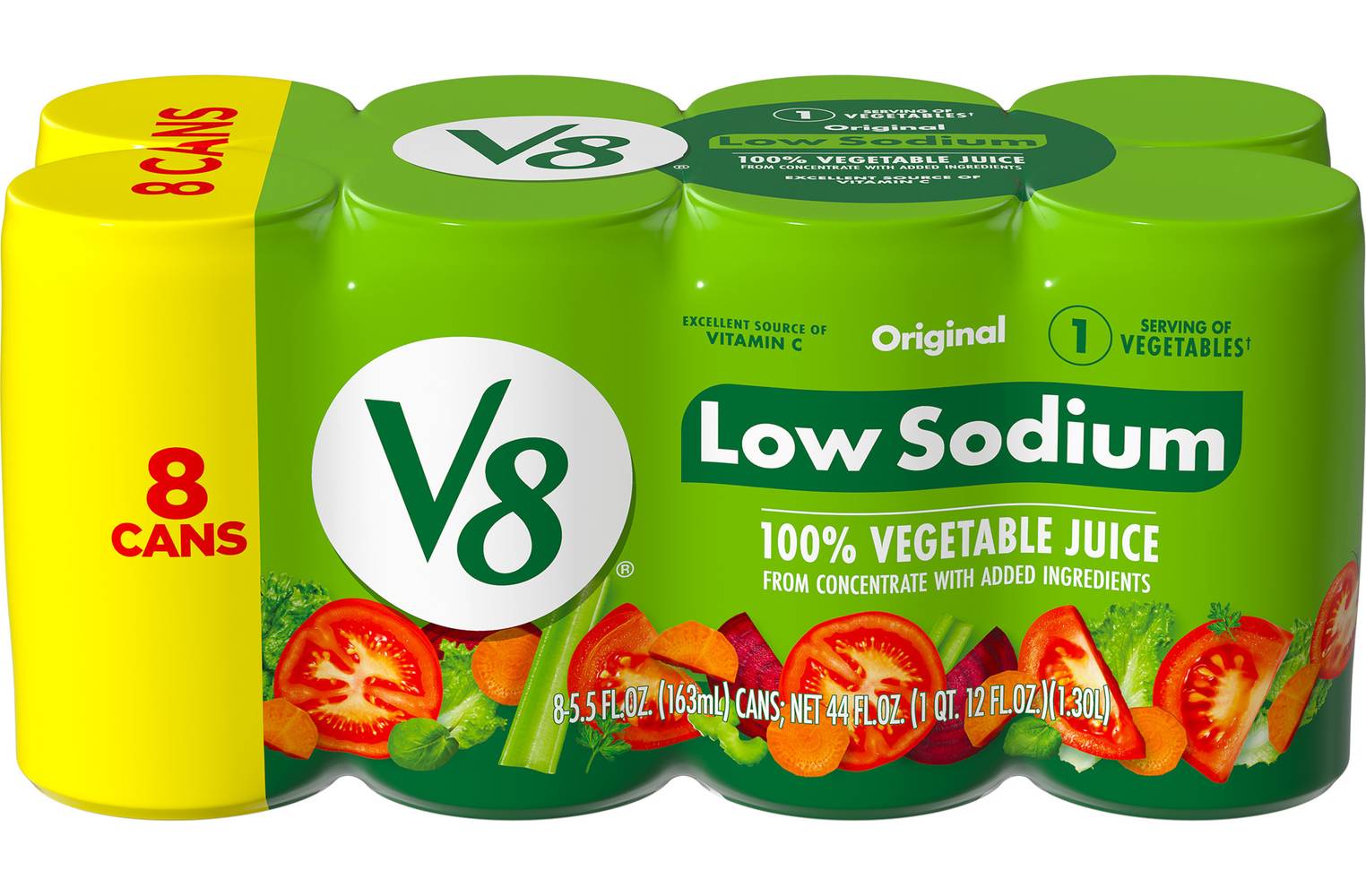 V8 Low Sodium Original Vegetable Juice (8 x 5.5 fl oz)