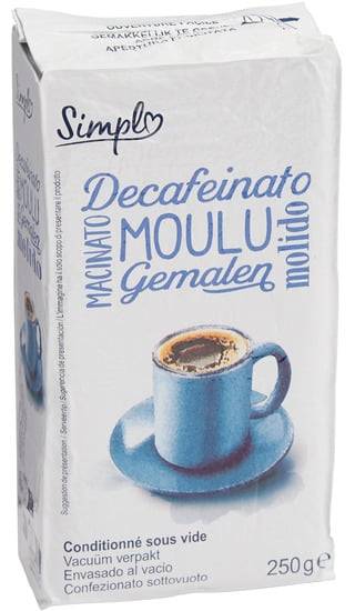 Café moulu décaféiné SIMPL - le paquet de 250g