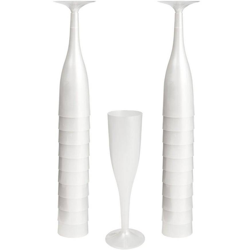 Party City Plastic Champagne Flutes (unisex/white)