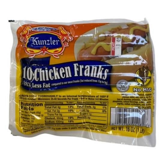 Kunzler Chicken Franks (10 ct)