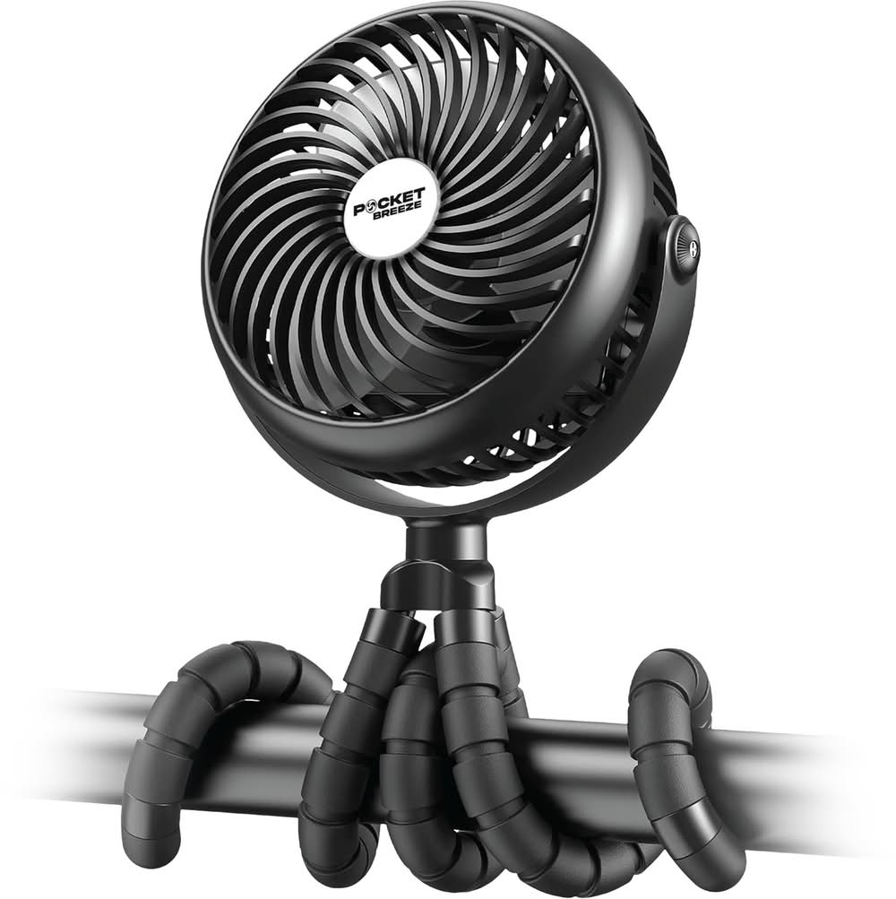 Pocket Breeze Rechargeable Fan with Flexible Tripod