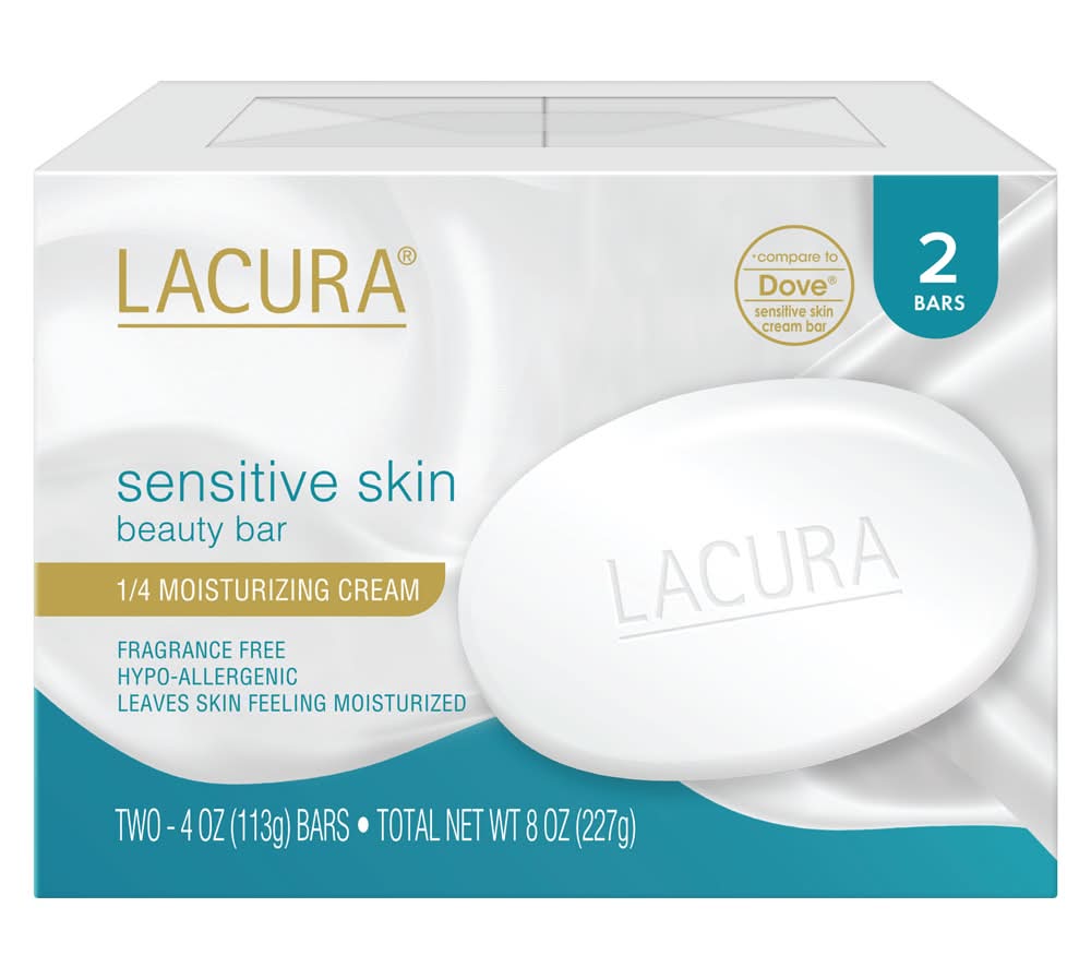 Lacura Sensitive Skin Beauty Bar (4 oz, 2 ct)