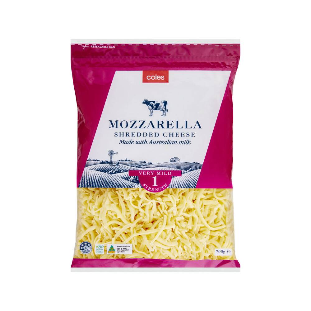 Coles Mozzarella Shredded Cheese 700g
