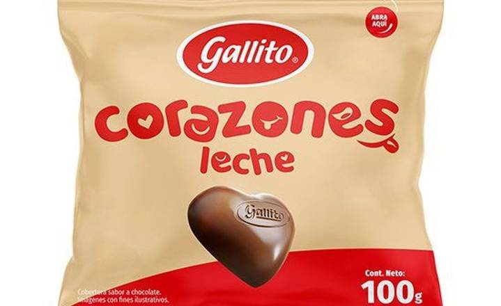 Chocolate Gallito Corazón 25 Unidades 100 Gr