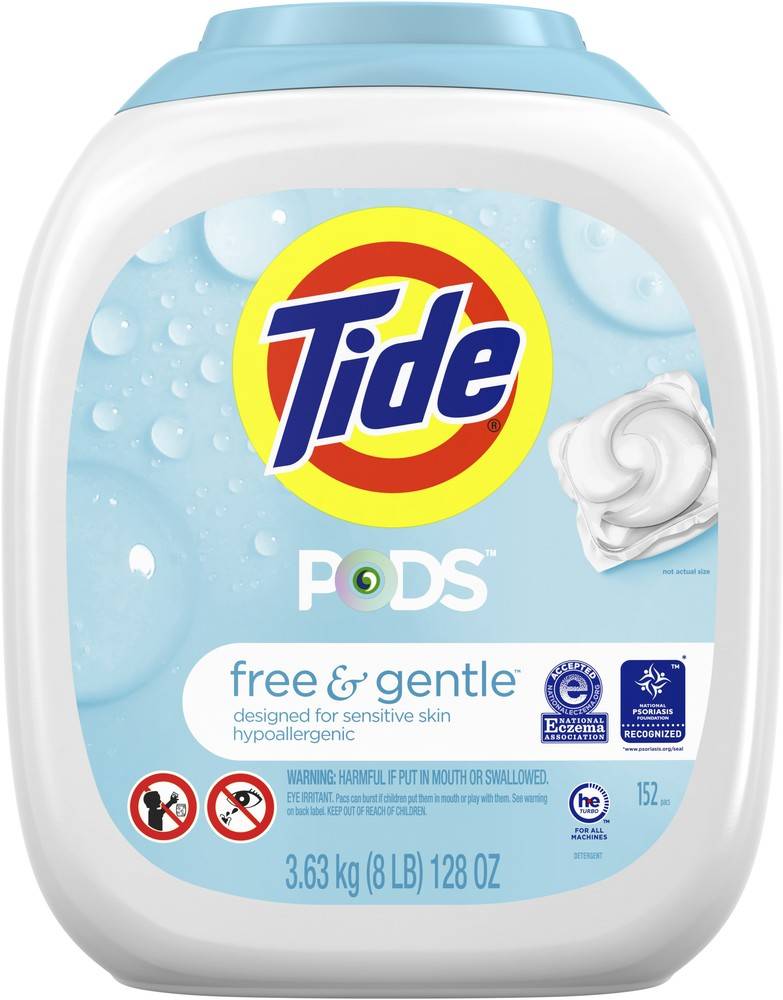 Tide Free & Gentle Laundry Detergent Pods (128 oz, 152 ct)