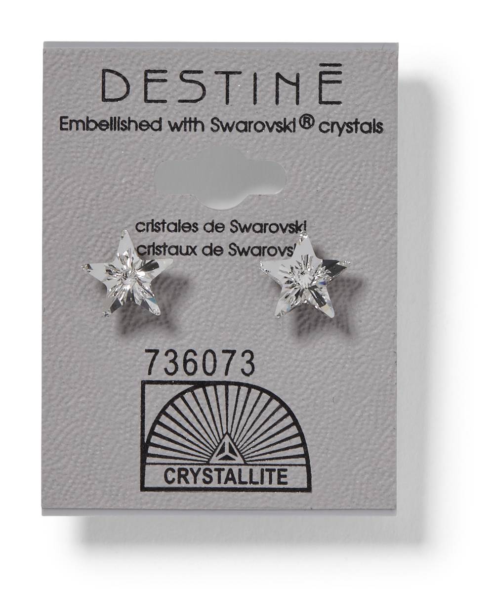Crystallite Destine Star Earrings, 10 mm
