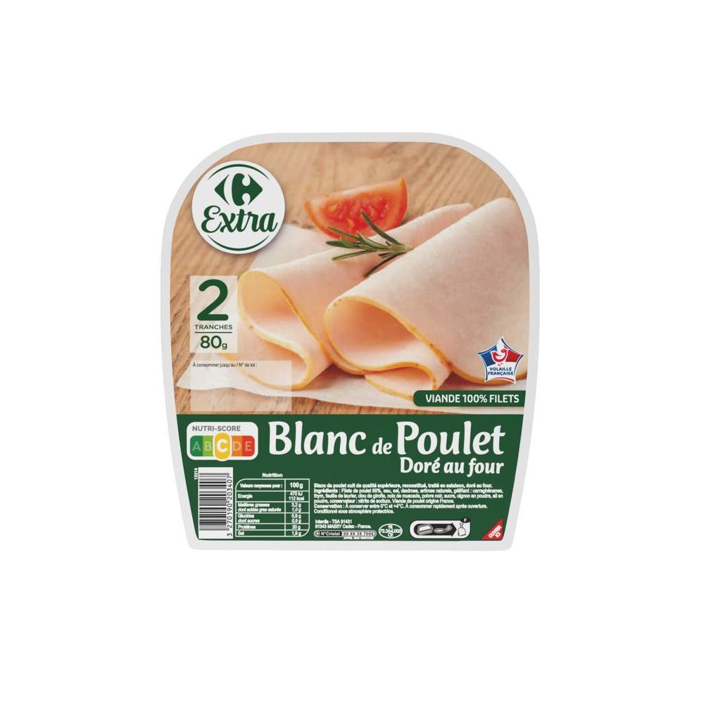 Carrefour Extra - Blanc de poulet doré au four (2 pièces)