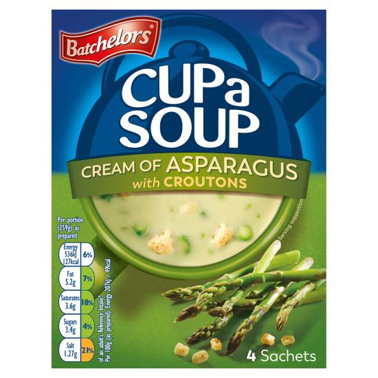 Batchelors Cup a Soup Cream Of Asparagus With Croutons 4 Sachets 117g