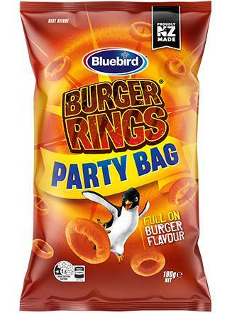 Bluebird Burger Rings Corn Snacks 190g