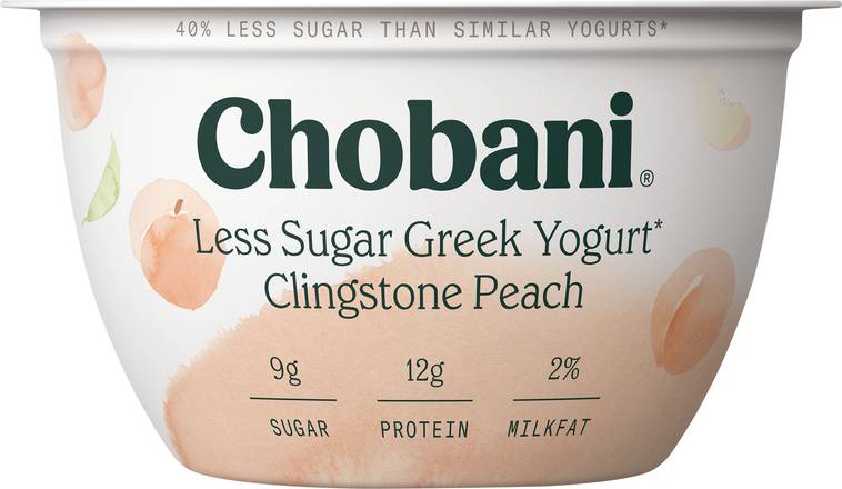 Chobani Clingstone Peach Less Sugar Greek Yogurt