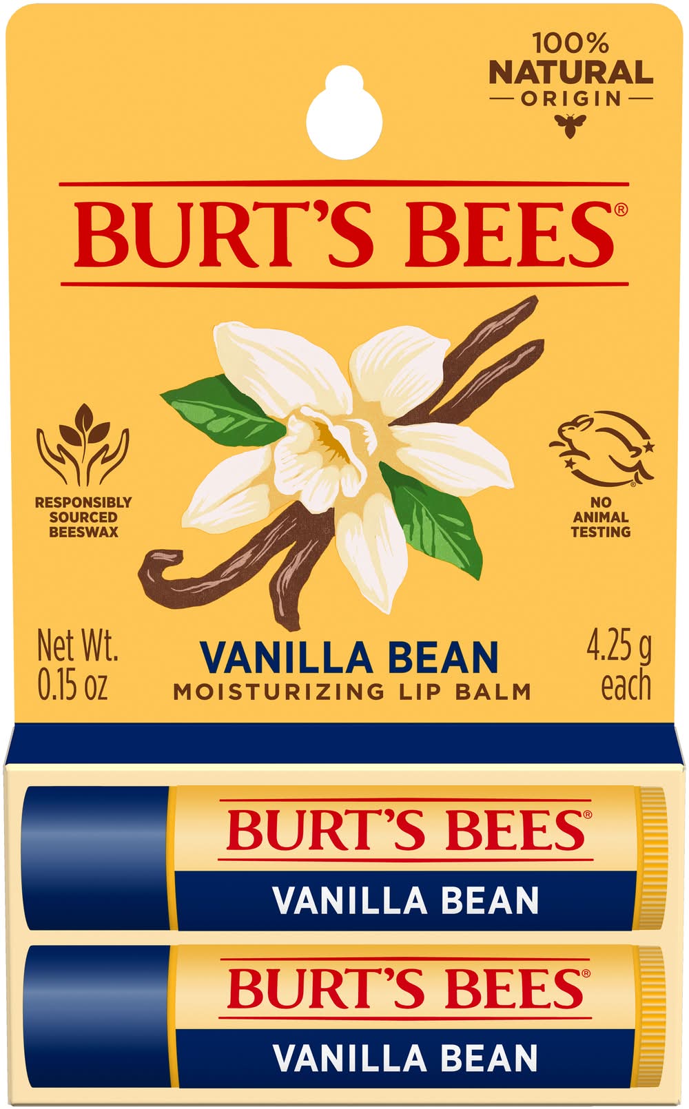 Burt's Bees 100% Natural Vanilla Bean Moisturizing Lip Balm (0.3 oz)
