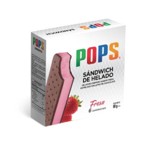 Caja Sándwich Helado Fresa 6UN