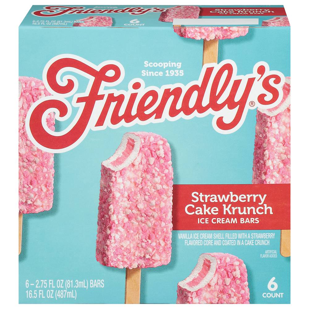 Friendly's Strawberry Cake Krunch Ice Cream Bars (2.75 fl oz, 6 ct)