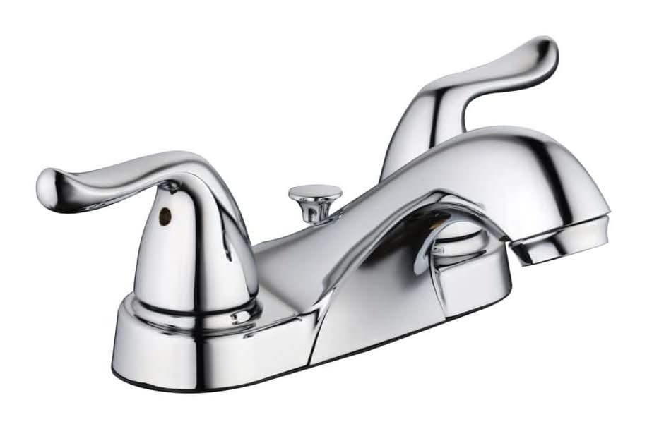 Glacier Bay Constructor 4 In. Centerset Double-Handle Low-Arc Bathroom Faucet In Polished Chrome