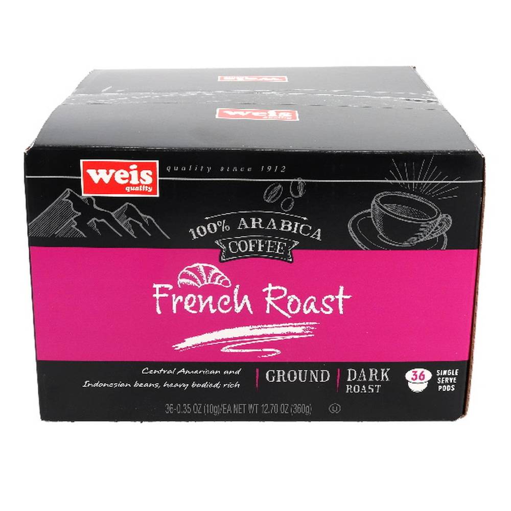 Weis Quality Single Serve French Roast Coffee Cups (0.35 oz, 36 ct)