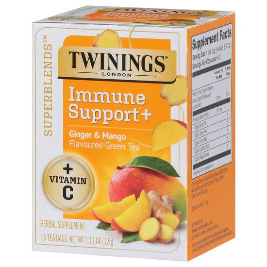 Twinings Immune Support + Ginger & Mango Green Tea (16 ct)