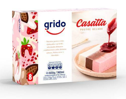Postre mini casatta (8 porciones individuales de 75 grs)