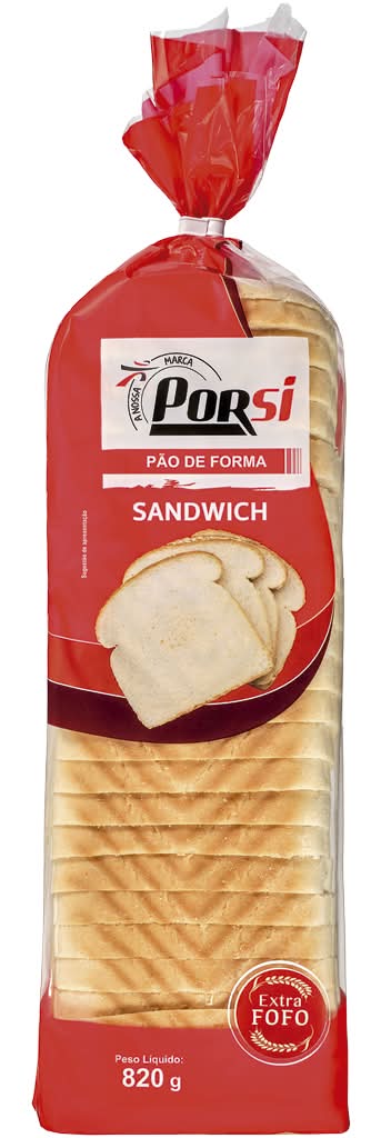 PorSi - PÃ£o de Forma com CÃ´dea, 820g