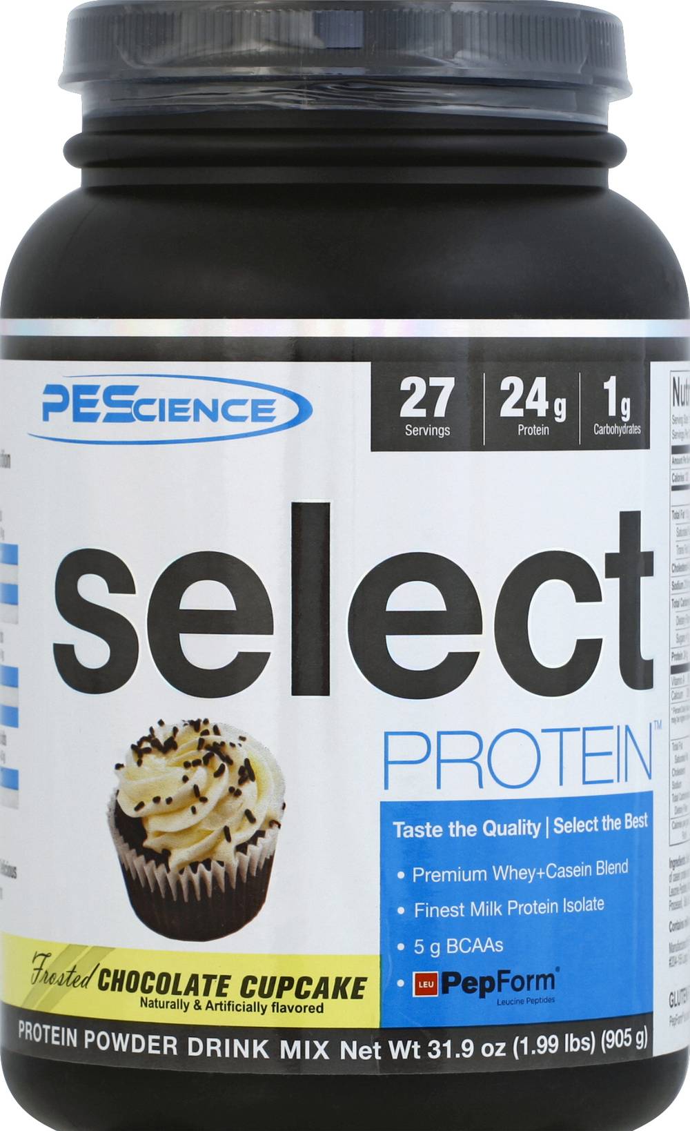 PEScience Select Protein Powder Drink Mix, Frosted Chocolate Cupcake (1.99 lbs)